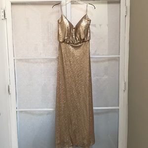 Bari Jay sequined gold dress Sz 12
